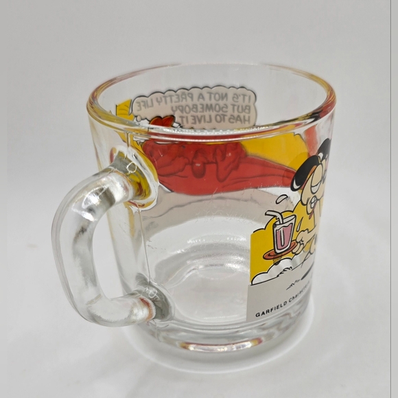 2 Vintage 1978 Glass Garfield Mug Coffee Cup With Odie McDonalds Jim Davis - Picture 5 of 15